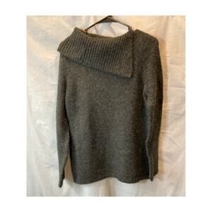 Cable Stitch Women's Med Charcoal Grey Long Sleeve Sweater Acrylic/Wool Blend